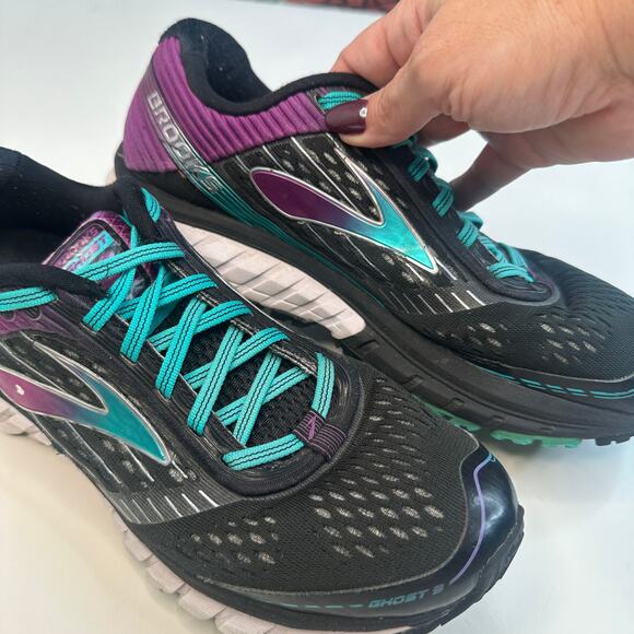 Brooks Ghost 8 Black Sparkling Grape Sneaker - Picture 4 of 7